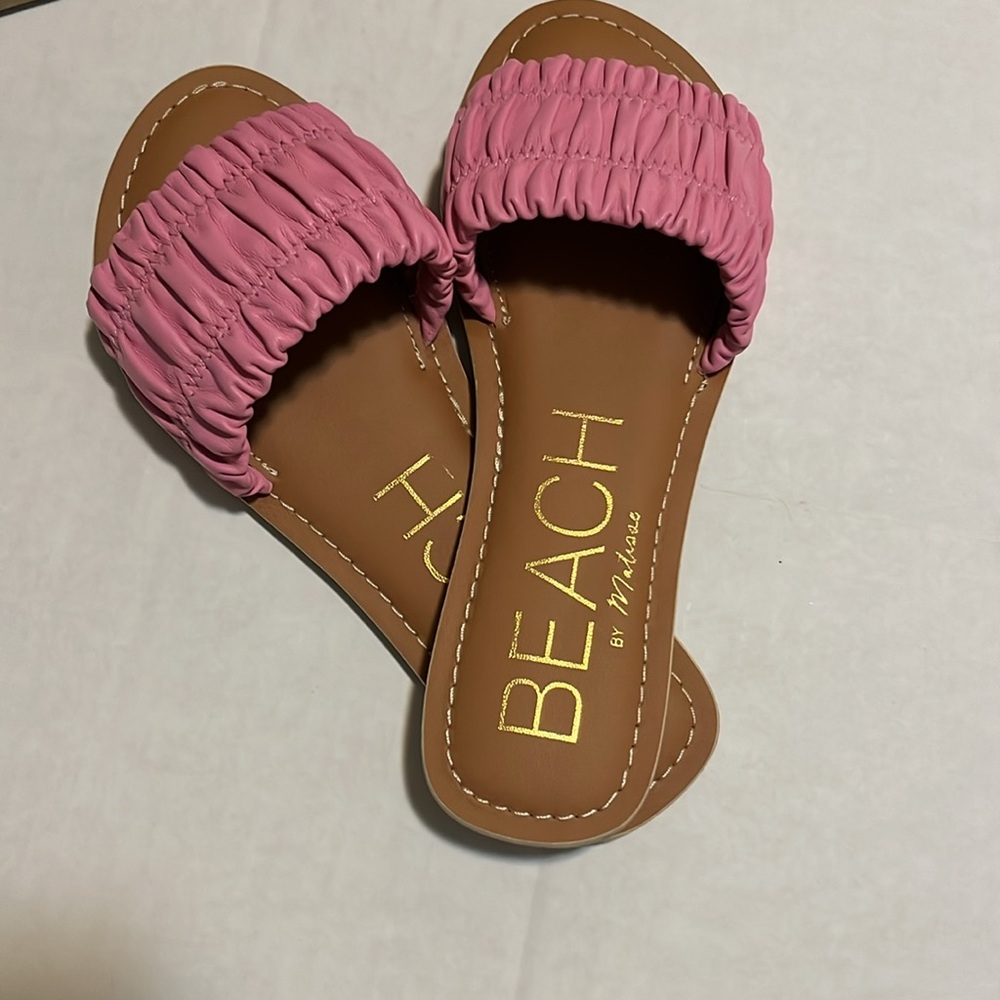 BEACH Pink Ruched Slide Sandals for Women - Picture 3 of 8